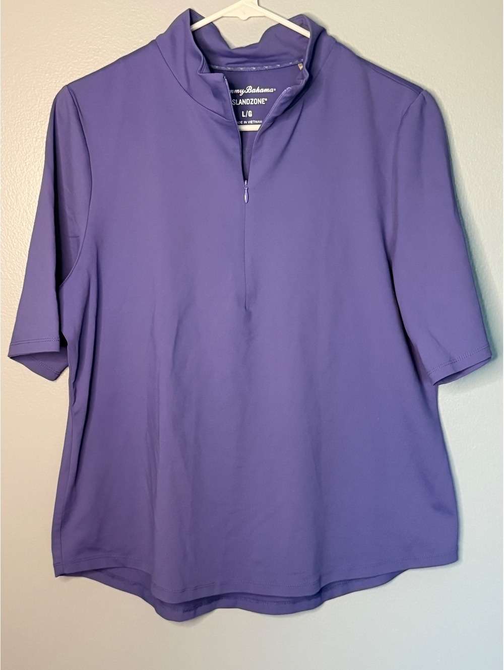 Tommy Bahama IslandZone Women's Purple Half-Zip Polo Shirt Size L